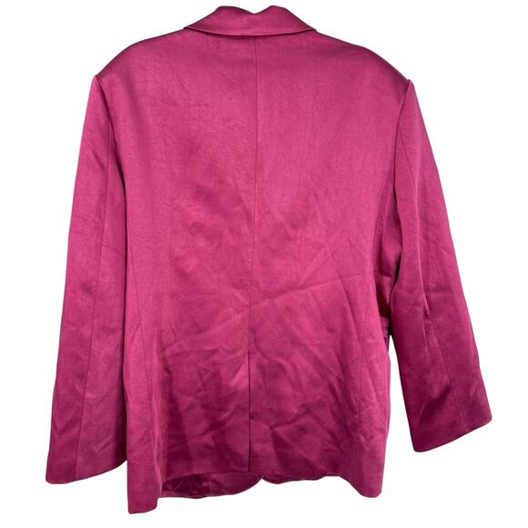 SLA The Label Olivia Oversized Satin Blazer Size XL Magenta Pink NWT - Picture 7 of 13